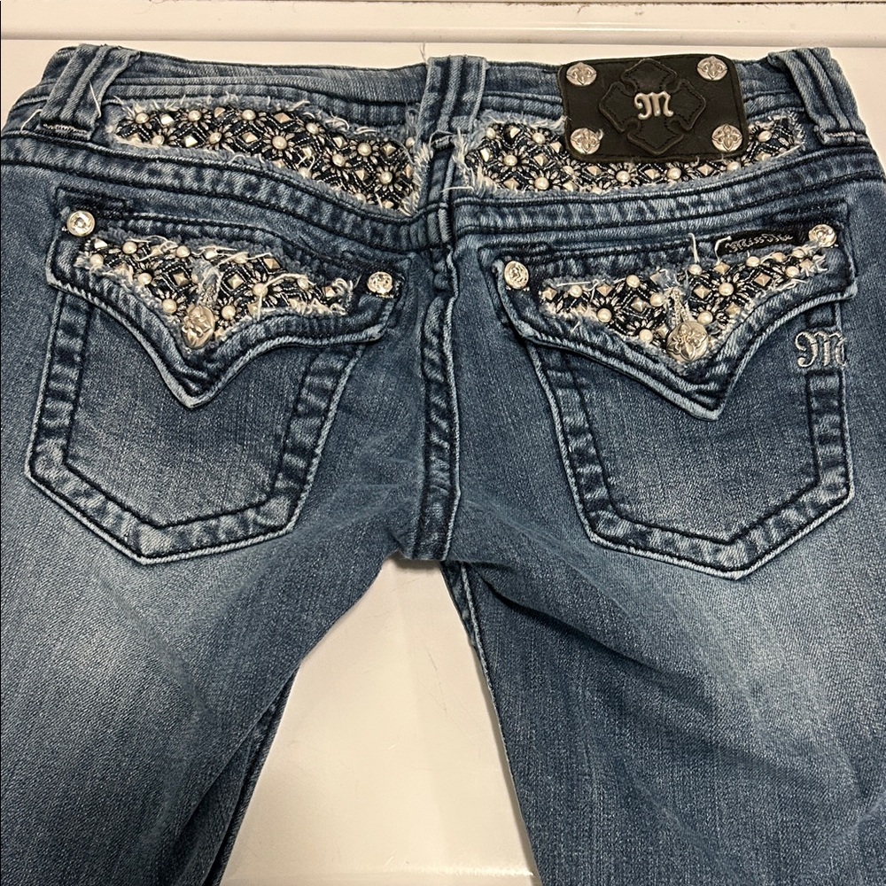 Miss Me Blue Embellished Boot Cut Jeans